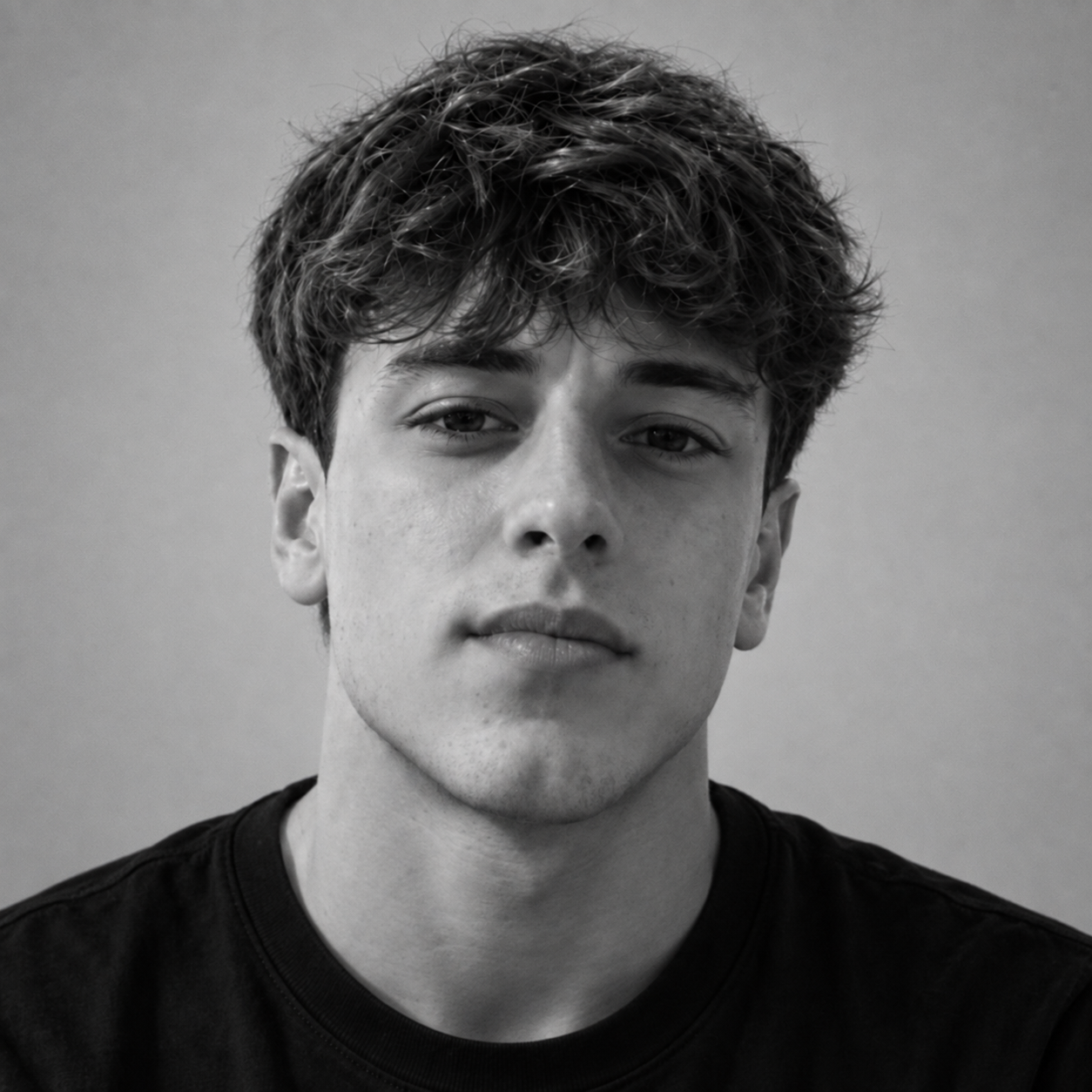 Retrato en blanco y negro de Lucas Rodríguez